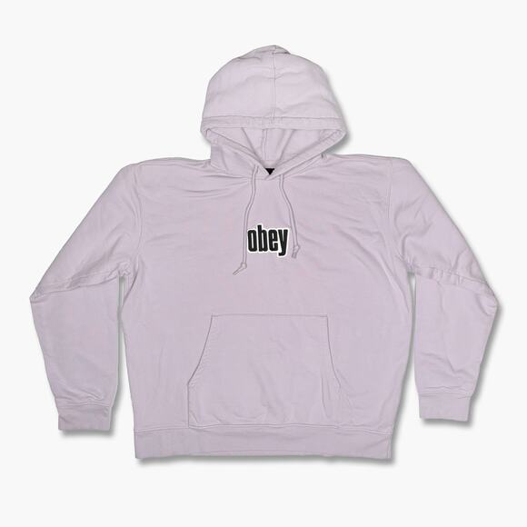 Obey Other - OBEY "Warp" Hooded Pullover Sweater (Lavender | Size XL)
